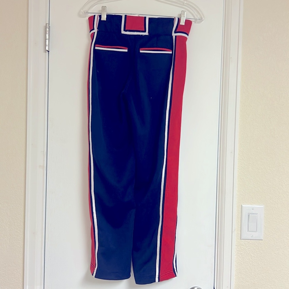 Kids Red and Blue Striped Baseball pants size youth medium size